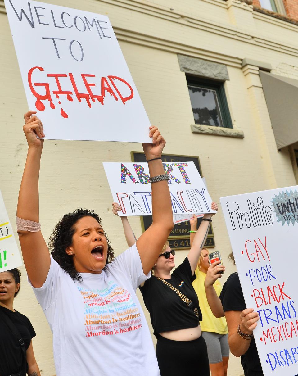 A Pro-choice protest took place on North Church Street in downtown Spartanburg on June 28, 2022.  The protest took place just days after the Supreme Court's reversed the landmark case Roe v. Wade decision issued on January 22, Erica Brown of Spartanburg City Council District 6 at the protest. 