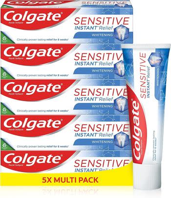 Colgate's sensitive toothpaste has a 29% saving when you bulk buy this five-pack.