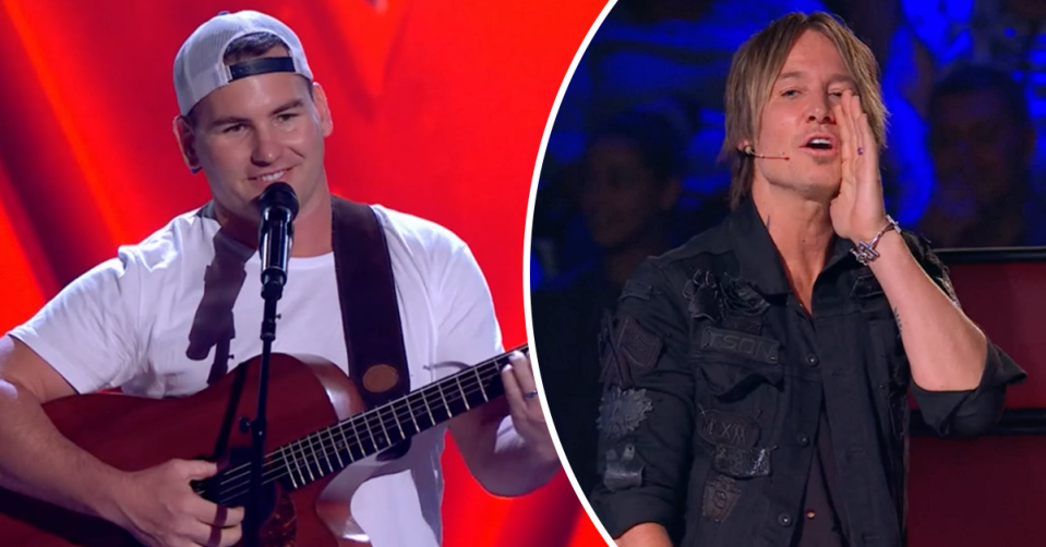 The Voice's Angus Milne and Keith Urban.