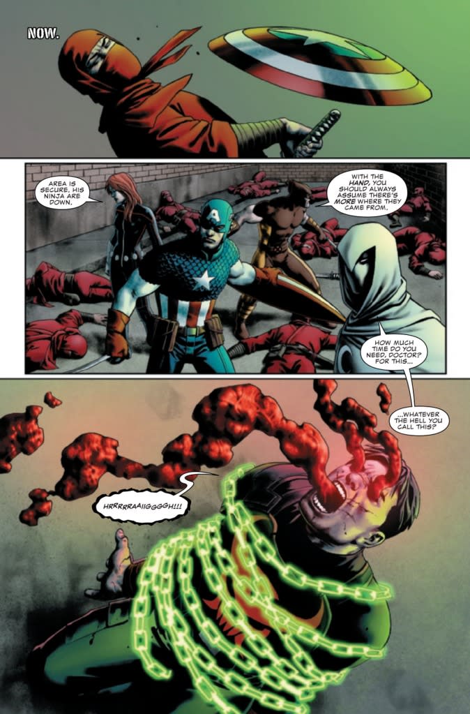 Pages illustrated by Jesus Saiz, with colors by Matt Hollingsworth, and letters by Cory Petit.