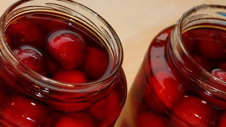 homemade brandied cherries