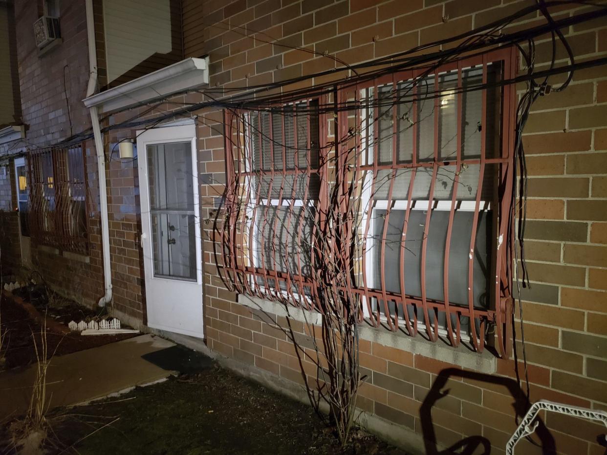 This Feb. 14, 2019 photo shows an apartment that was searched by police in connection with an investigation of an attack on actor Jussie Smollett in Chicago, Ill. Two men characterized by police as "persons of interest" in the attack against Smollett are now considered suspects and have been arrested on "probable cause that they may have committed a crime," a Chicago police spokesman said on Feb. 15, 2019. Spokesman Anthony Guglielmi confirmed that a search warrant was executed at the Chicago apartment where the men lived but did not have any information about what exactly what police found.