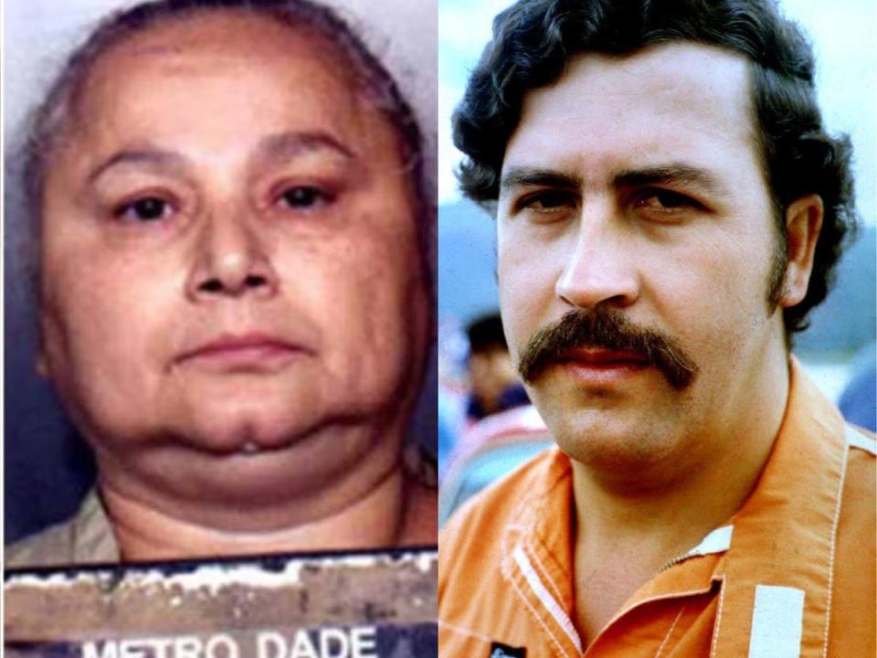 Griselda Blanco y Pablo Escobar, rivales por la cocaína (Policía de Miami-Dade / Getty Images)