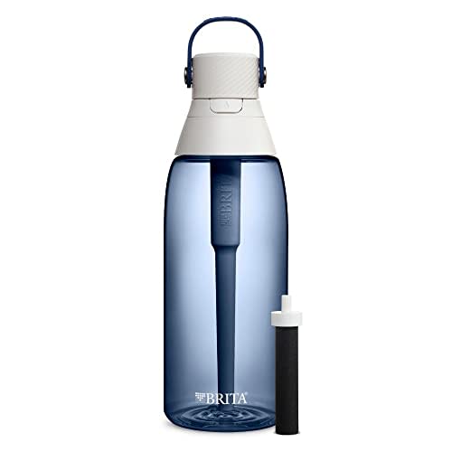 Brita Hard-Sided Plastic Premium Filtering Water Bottle, BPA-Free, Replaces 300 Plastic Water B…