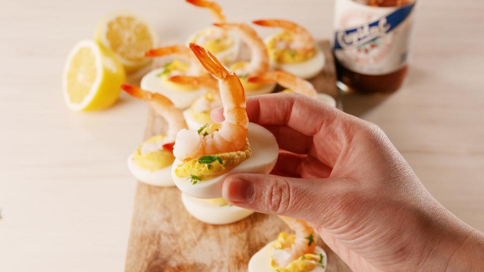 Shrimp Cocktail Deviled Eggs