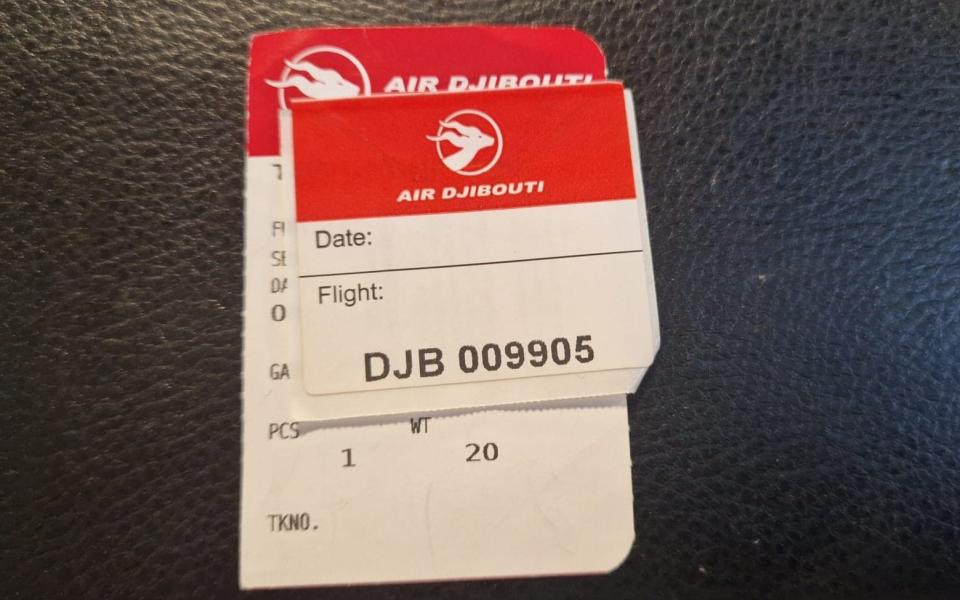 Former minister Tim Loughton's air ticket for Air Djibouti