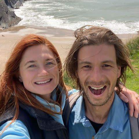 <p>Bonnie Wright Instagram</p> Bonnie Wright and Andrew Lococo enjoy the beach on May 19, 2022.