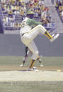 Oakland Athletics baseball player Blue Vida in action, 1971. Blue, a hard-throwing left-hander who became one of baseball’s biggest draws in the early 1970's and helped lead the brash Oakland Athletics to three straight World Series titles before his career was derailed by drug problems, has died. He was 73. The A’s said Blue died Saturday, May 6, 2023 but did not give a cause of death. (AP Photo)