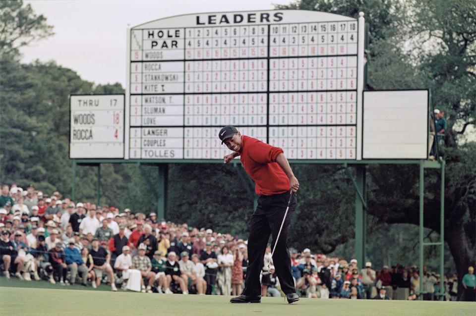 Tiger Woods at the 1997 Masters (Stephen Munday/Allsport/Getty Images)