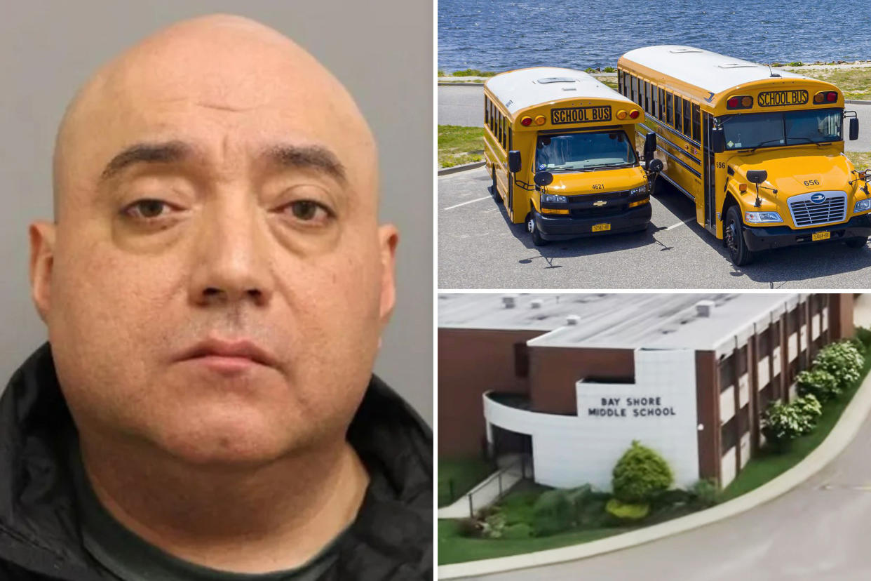 array of suspect, school and buses