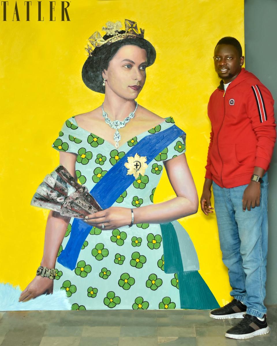 Oluwole Omofemi and his portrait of Queen Elizabeth