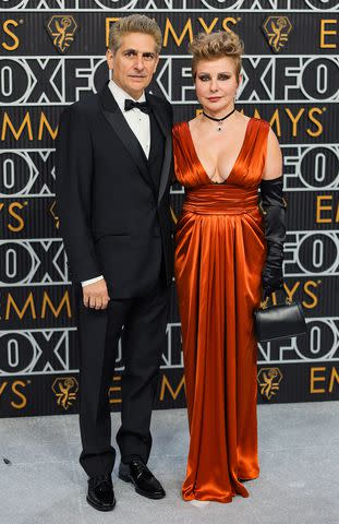 <p>Neilson Barnard/Getty </p> Michael Imperioli and Victoria Imperioli attend the 75th Primetime Emmy Awards at Peacock Theater on January 15, 2024 in Los Angeles, California.