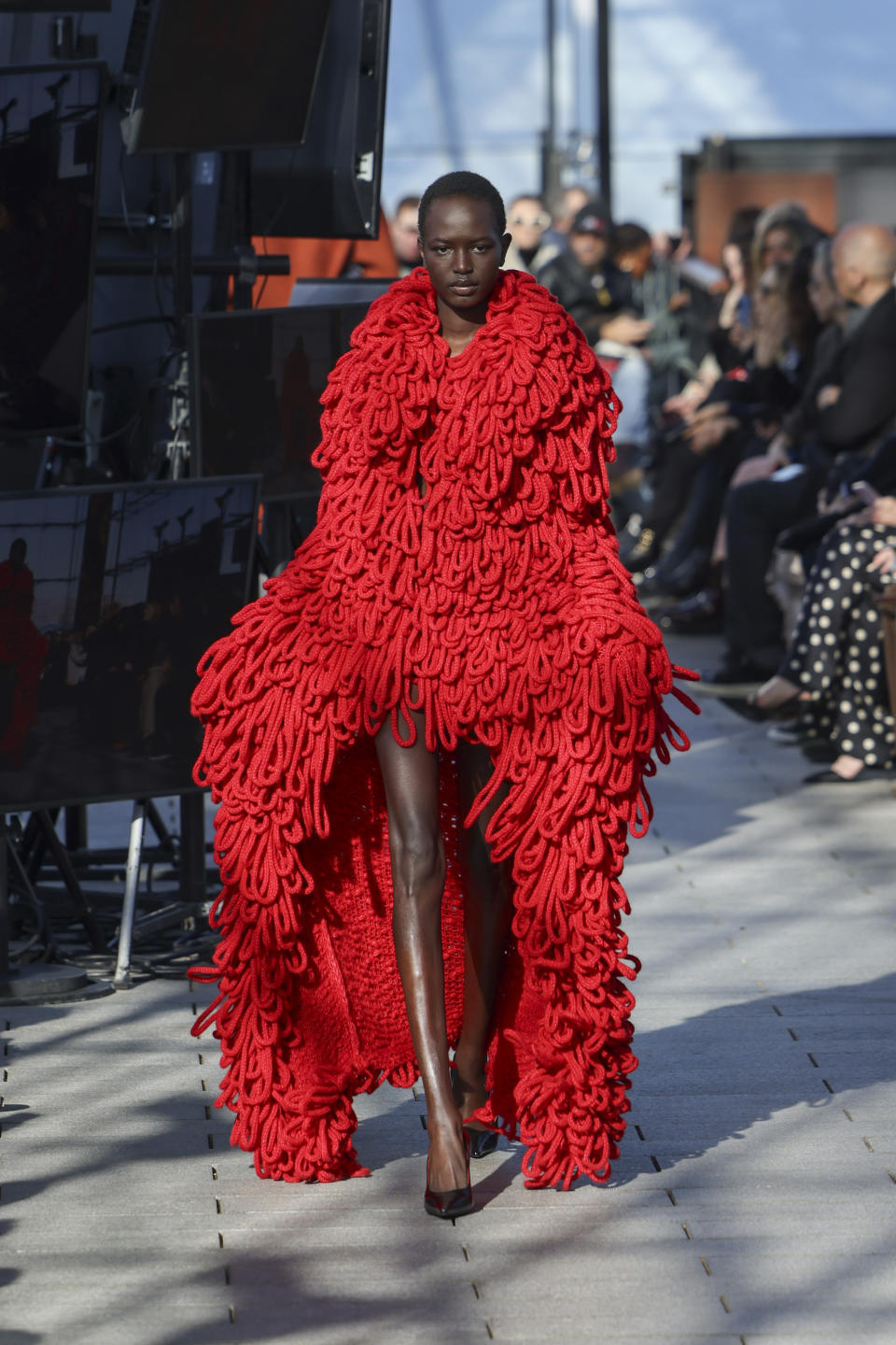 A model wears a creation as part of the Stella McCartney Fall/Winter 2024-2025 ready-to-wear collection presented Monday, March 4, 2024 in Paris. (Photo by Vianney Le Caer/Invision/AP)