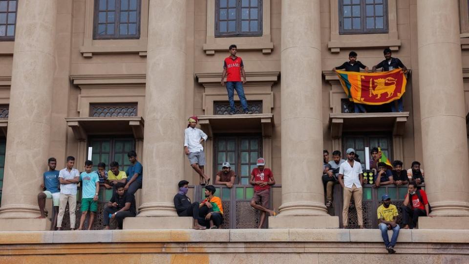 Manifestantes en Sri Lanka