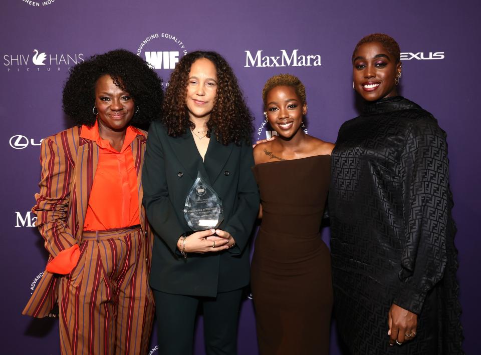 Viola Davis, honoree Gina Prince-Bythewood, Thuso Mbedu, and Lashana Lynch at the WIF Honors. - Credit: Emma McIntyre/Getty Images for WIF (Women in Film)