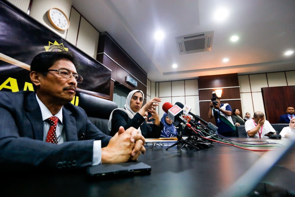 Malaysian Anti-Corruption Commission (MACC) chief commissioner Latheefa Koya speaks to the press during a working visit to MACC’s Penang Branch in George Town July 23, 2019. — Picture by Sayuti Zainudin