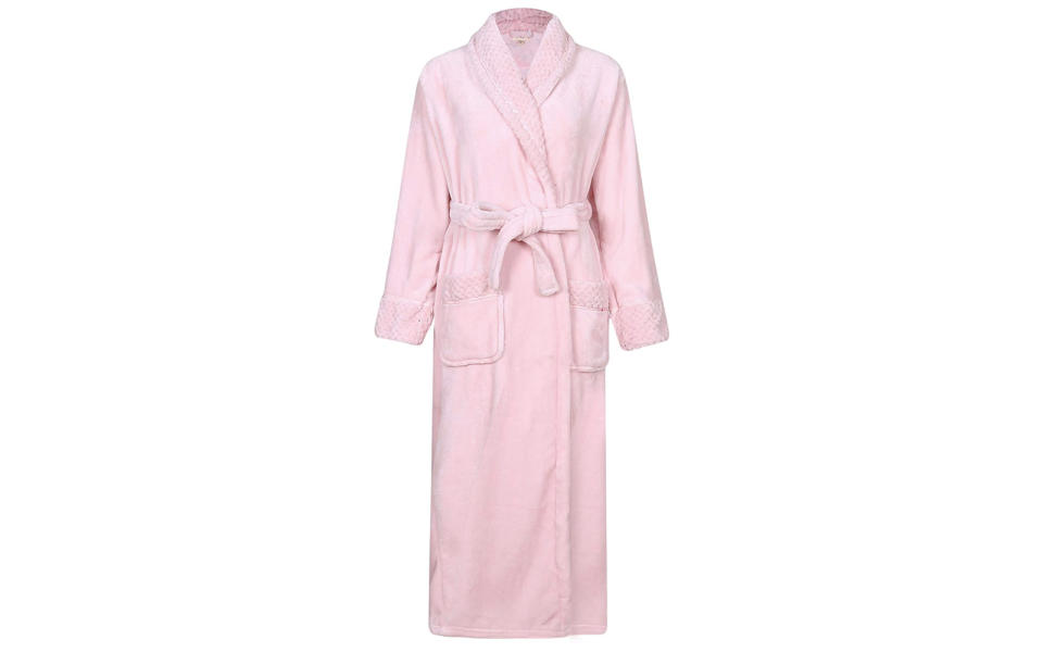 Richie House Women's Fleece Bathrobe in Pink