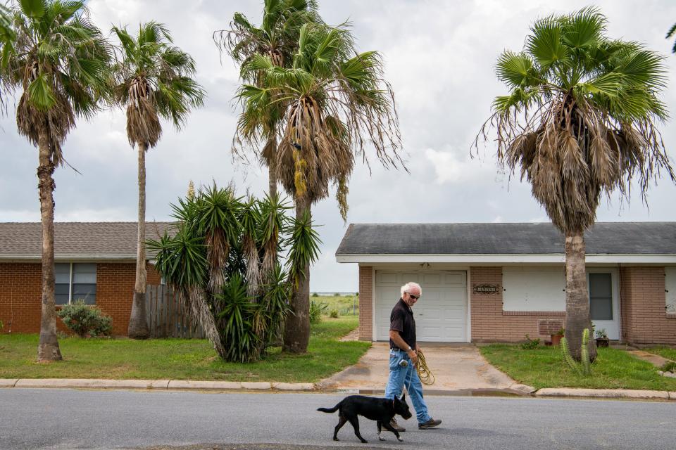 boca chica village south texas weems street st resident homeowner walking dog spacex starship launch site september 28 2019 loren elliott GettyImages 1171862715