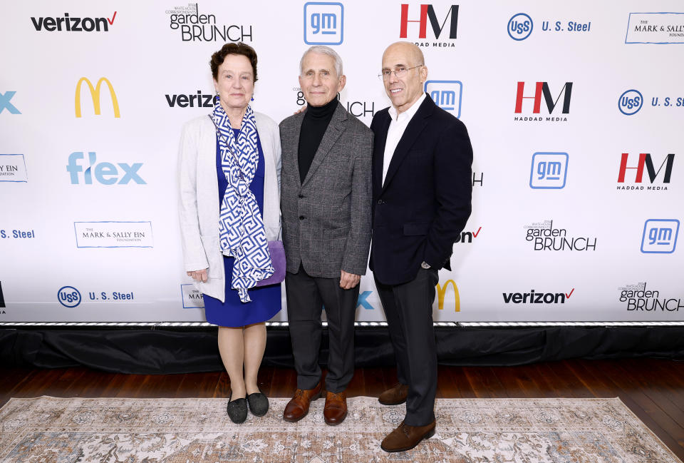 Christine Grady, Dr. Anthony Fauci, and Jeffrey Katzenberg at the Garden Brunch on Saturday.