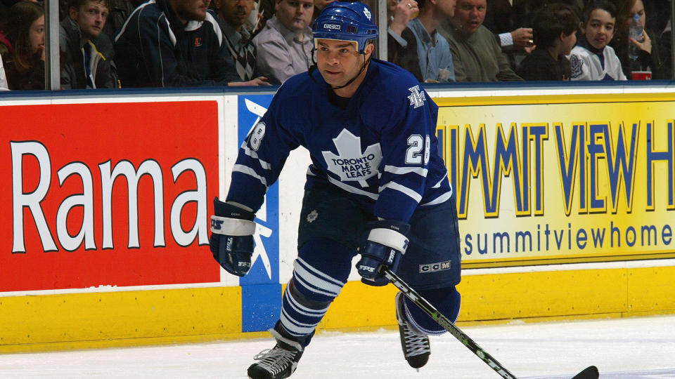 Tie Domi's reputation extended itself off the ice, once acting as security for Jay-Z at Alex Rodriguez's 2009 birthday party. (Getty Images) 