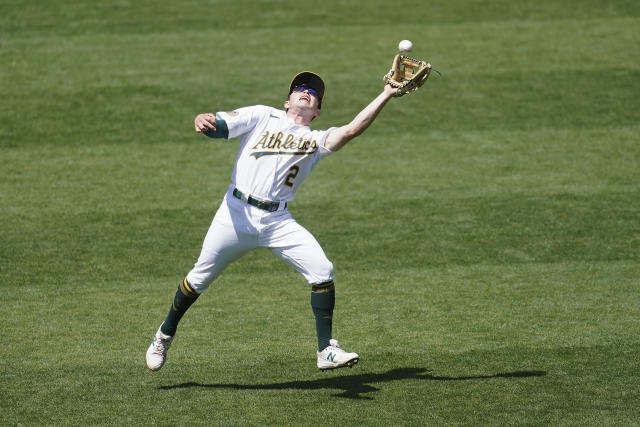 Dany Jimenez of the Oakland Athletics pitches against the Kansas