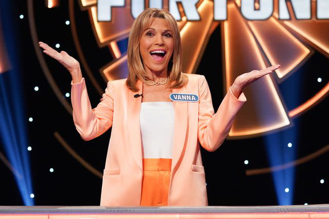 <p>Christopher Willard/ABC/Getty</p> Vanna White on 'Celebrity Wheel of Fortune'.