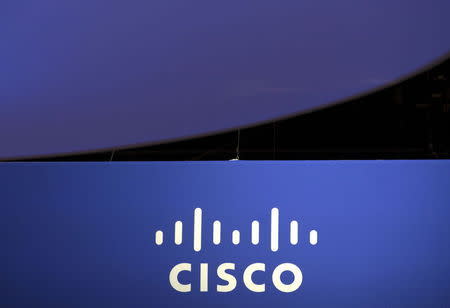 The Cisco Systems logo is seen as part of a display at the Microsoft Ignite technology conference in Chicago, Illinois, May 4, 2015. REUTERS/Jim Young