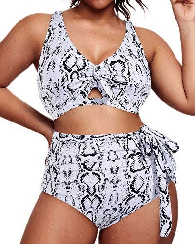 4) Snakeskin 2 Piece Plus Size Bikini