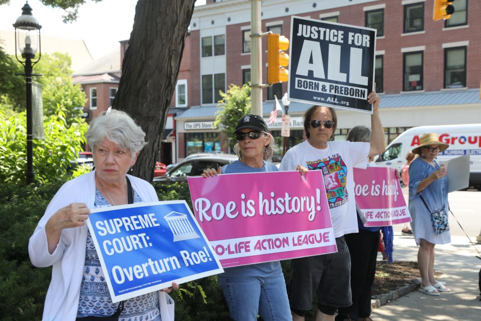 Morris County Right to Life demonstrated on The Green after it was announced that Roe vs Wade was overturned by the US Supreme Court. The demonstration took place in Morristown, NJ on June 24, 2022.