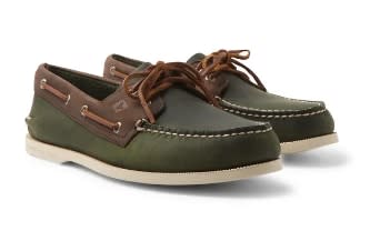 Two-tone Top-Sider leather boat shoes