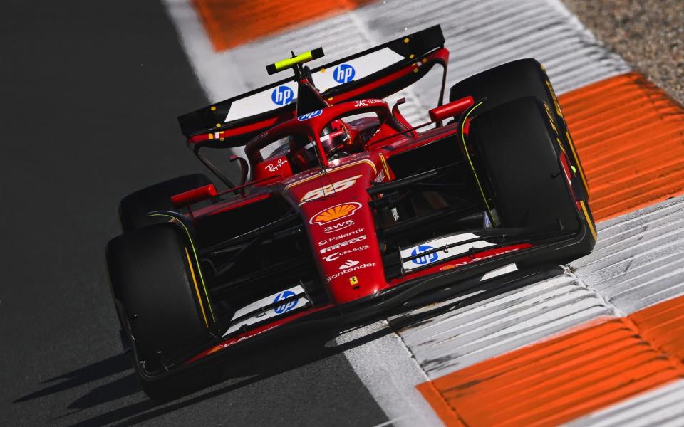 Carlos Sainz of Spain driving the (55) Ferrari SF-24 on track during the F1 Grand Prix of Netherlands at Circuit Zandvoort on August 25, 2024 in Zandvoort, Netherlands