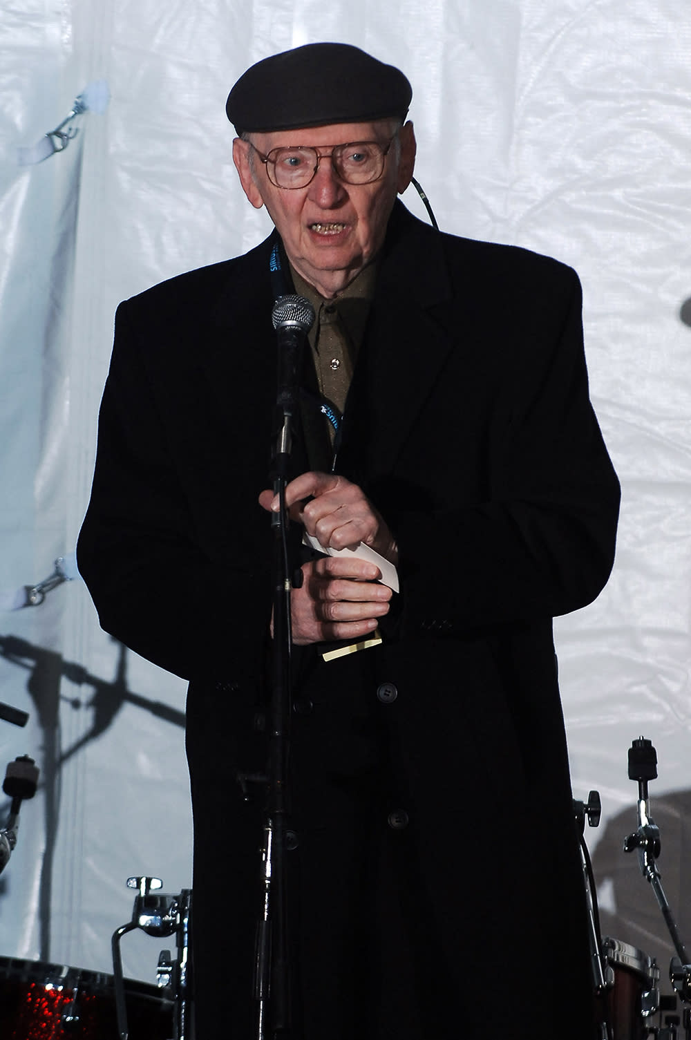 NEW YORK - DECEMBER 16:  Howard Stern's father, Ben Stern appears onstage during the last WXRK K-Rock "Howard Stern Show" December 16, 2005 in New York City.  (Photo by Bryan Bedder/Getty Images)