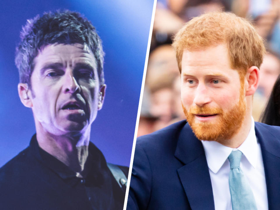 Noel Gallagher (l.) lässt kein gutes Haar an Prinz Harry. (Bild: [M] Shutterstock.com/Hitesh Kapur/FiledIMAGE)