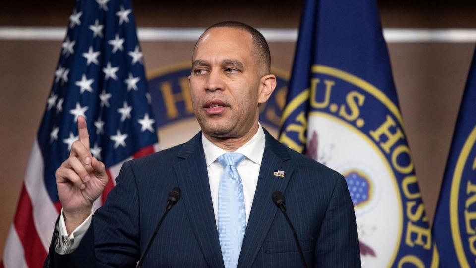 PHOTO: House Minority Leader Hakeem Jeffries speaks at his weekly press conference in the Capitol in Washington, D.C., on Feb. 1, 2024. (Shutterstock)