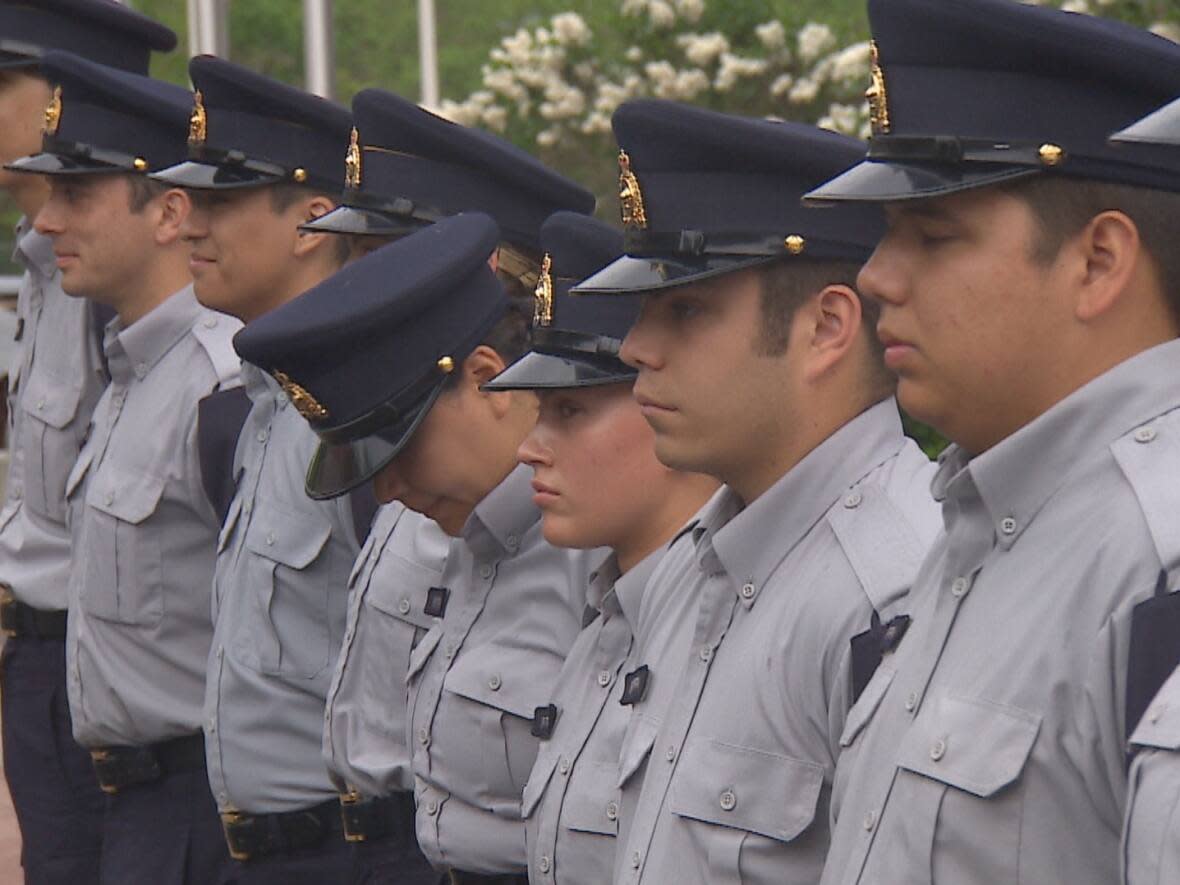 Graduates completed a three-week training session at the RCMP's Depot Division in Regina. (Richard Agecoutay/CBC  - image credit)