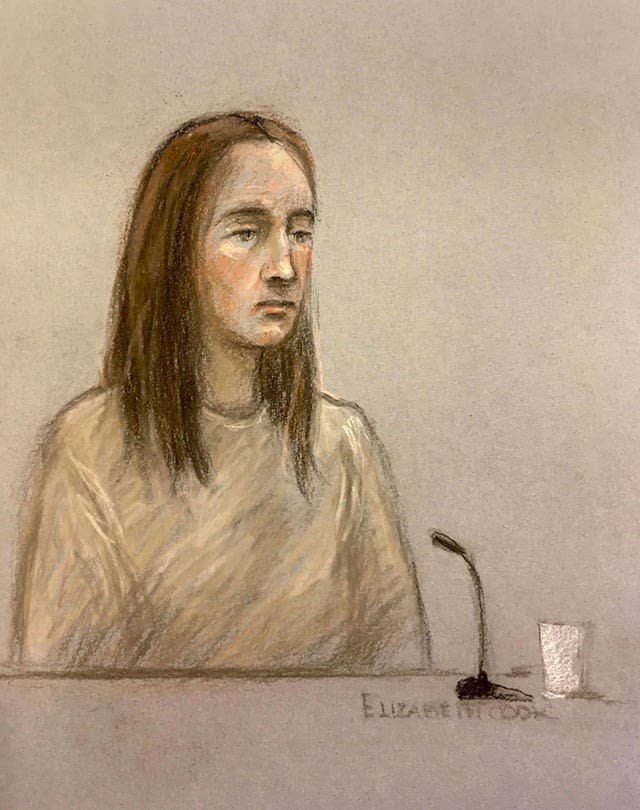Court artist sketch of Lucy Letby 