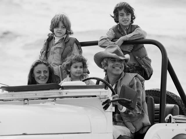 <p>Susan Wood/Getty</p> Ralph Lauren and his wife, Ricky Lauren, with their children, David, Andrew and Dylan, in East Hampton, New York, in November 1977