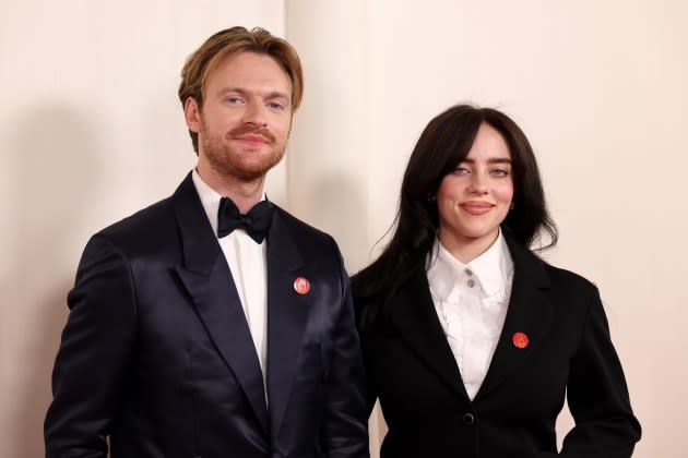 Finneas O'Connell and Billie Eilish attend the Academy Awards on March 10, 2024.  - Credit: Marleen Moise/Getty Images