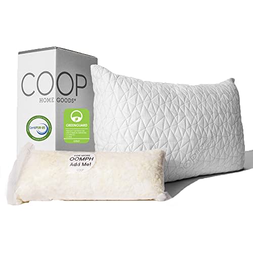 Coop Home Goods Original Loft Pillow King Size Bed Pillows for Sleeping - Adjustable Cross Cut Memory Foam Pillows - Medium Firm Back, Stomach and Side Sleeper Pillow - CertiPUR-US/GREENGUARD Gold