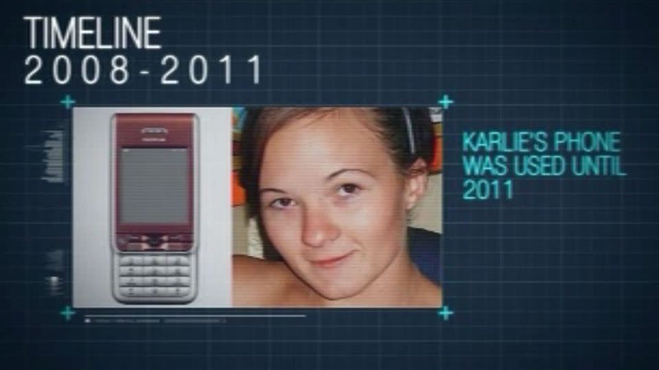 Karlie's phone was used by someone else from 2008 up until 2011. Photo: 7 News