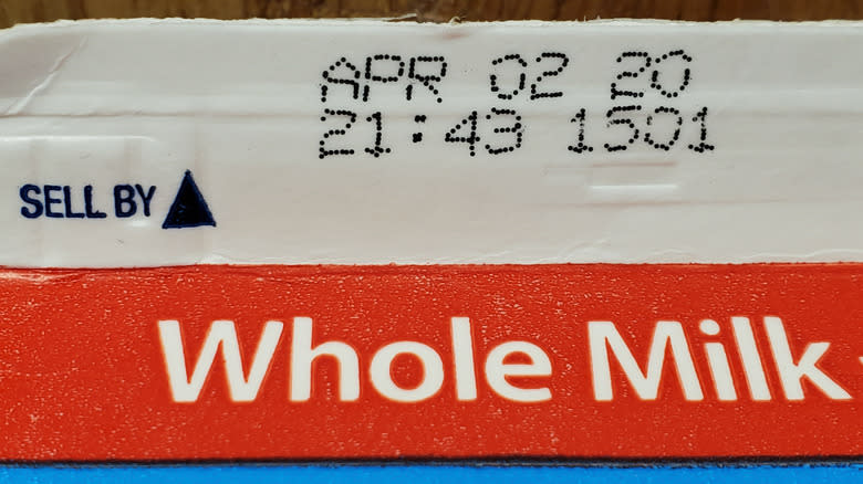sell-by date on milk