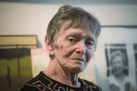 Ellen Ensig-Brodsky, 89, a LGBTQ rights activist, pose in her home, Wednesday, June 22, 2022, in New York. Even with ailing knees, Ensig-Brodsky said she plans to be on the Pride Parade route on Sunday. "The parade is the display, publicly, of my identity." (AP Photo/Bebeto Matthews)