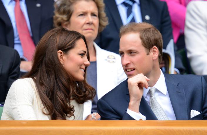 <p>The couple shared a loving glance as they returned to Wimbledon the following year on July 4, 2012. Later that month, <a href="https://people.com/royals/kate-middleton-style-wimbledon-outfit/" rel="nofollow noopener" target="_blank" data-ylk="slk:Middleton attended the event again" class="link ">Middleton attended the event again</a> with <a href="https://people.com/royals/pretty-in-pink-princess-kate-heads-to-sister-pippa-middletons-wedding/" rel="nofollow noopener" target="_blank" data-ylk="slk:her sister Pippa Middleton" class="link ">her sister Pippa Middleton</a> as they watched a match between Roger Federer and Andy Murray. </p>