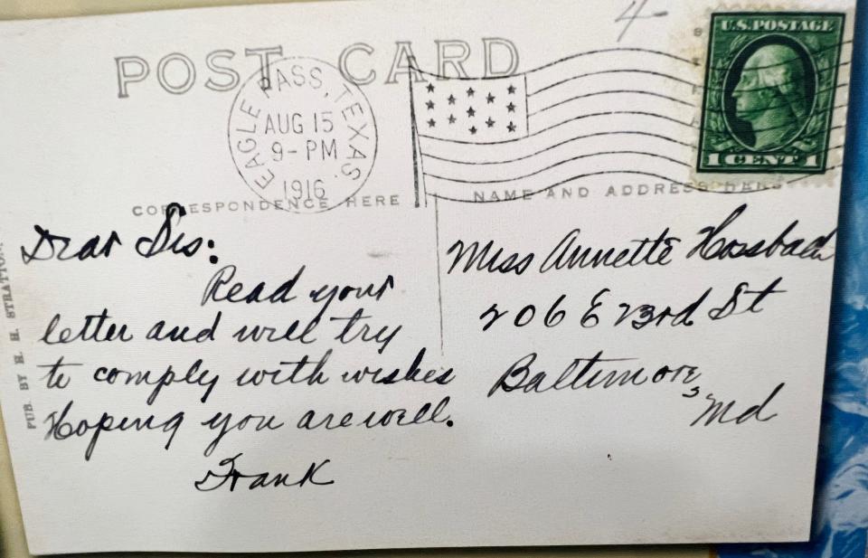 One of the postcards featured in “Military Service: A History in Postcards,” which is on display through Christmas at the Gadsden Public Library.