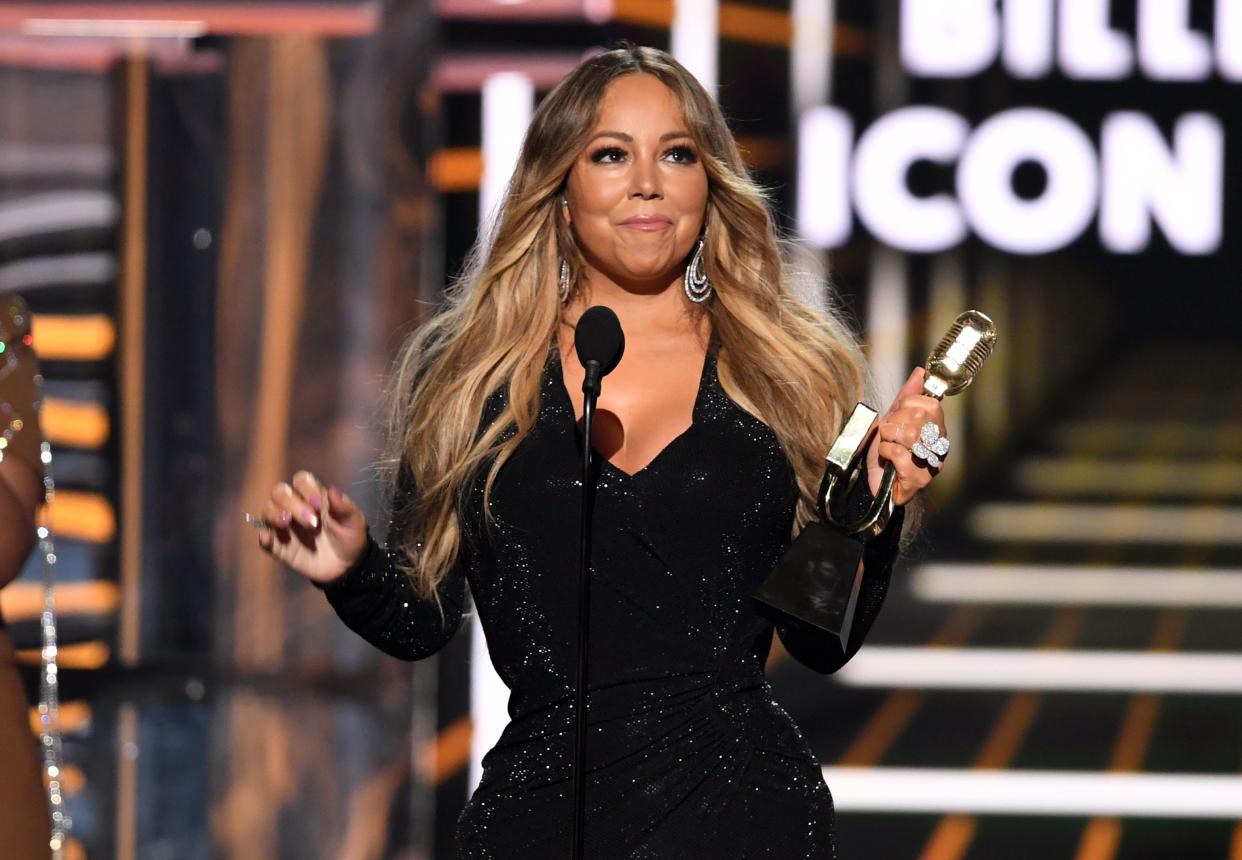 Mariah Carey giving a speech