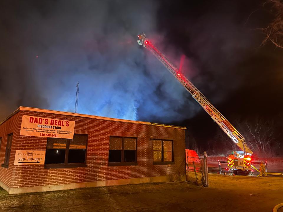 Canton city firefighters battled a fire at a commercial building early Thursday morning at 2318 13th St. NE.