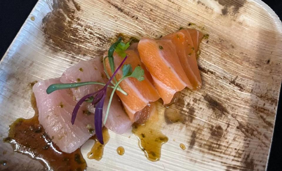 PrimeFish sashimi, flavored with ginger dressing. Heidi Finley/CharlotteFive