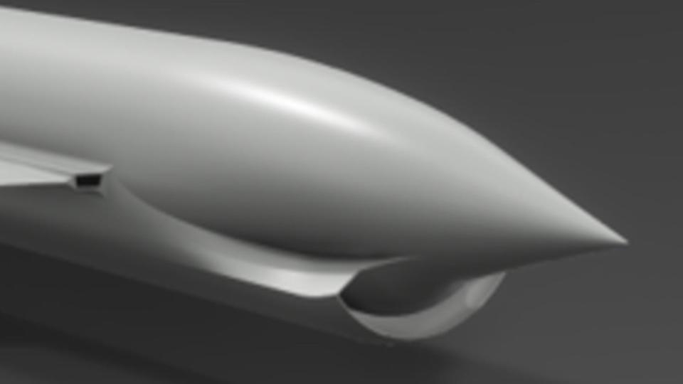 A close-up of the nose section of the 3SM from the rendering Kongsberg released. <em>Kongsberg</em>