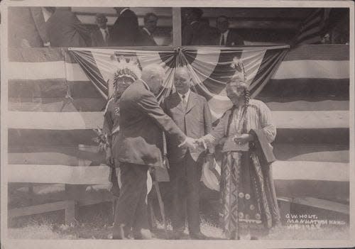 Charles Curtis was elected to the U.S. House of Representatives in 1892 and served on the House Ways and Means Committee and Committee on Indian Affairs and Public Lands. Curtis fostered bills and legislation that affected tribes before becoming vice president under President Herber Hoover in 1929.