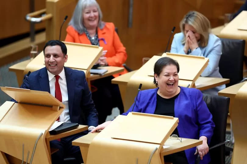 Scottish Labour leader Anas Sarwar and deputy Jackie Baillie, at Scottish Parliament Building